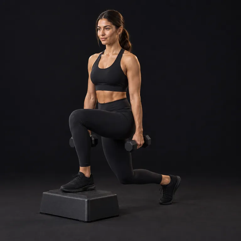 Deficit Dumbbell Reverse Lunge